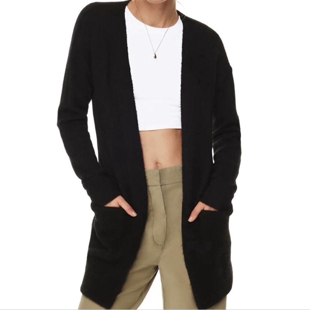 ⭐️WILFRED Free Aronson Cardigan Wool Alpaca Blend Black Long Cardi⭐️